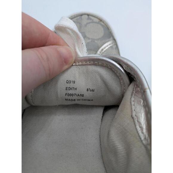 Coach Edith Stylish Coach Casual Sneakers Silver Grey 8.5 M F0007/A08 - Picture 7 of 8